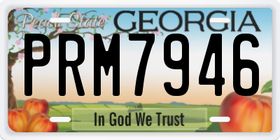 GA license plate PRM7946