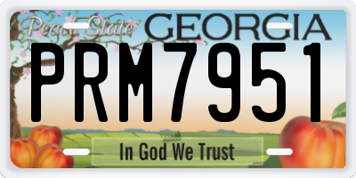 GA license plate PRM7951