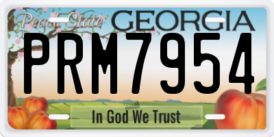 GA license plate PRM7954