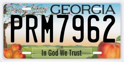 GA license plate PRM7962
