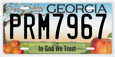 GA license plate PRM7967