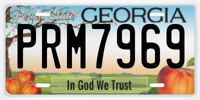 GA license plate PRM7969
