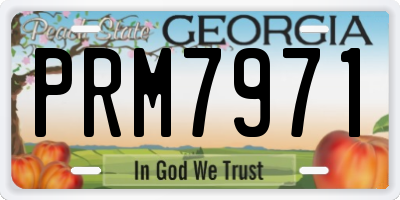 GA license plate PRM7971
