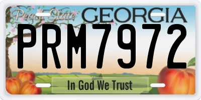 GA license plate PRM7972