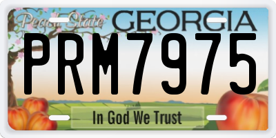 GA license plate PRM7975