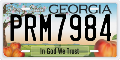 GA license plate PRM7984