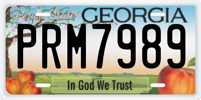 GA license plate PRM7989