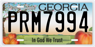 GA license plate PRM7994