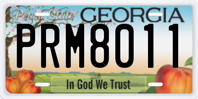 GA license plate PRM8011