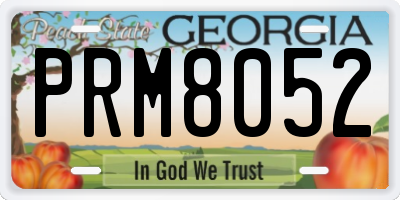 GA license plate PRM8052