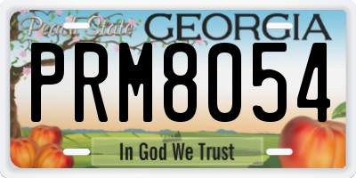GA license plate PRM8054
