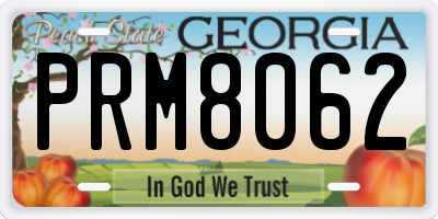 GA license plate PRM8062