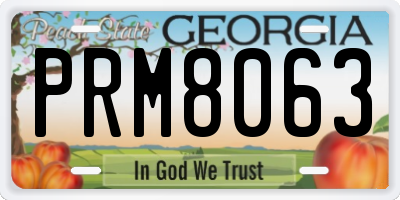 GA license plate PRM8063