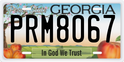 GA license plate PRM8067