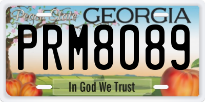 GA license plate PRM8089