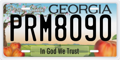 GA license plate PRM8090