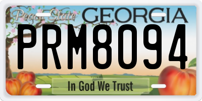 GA license plate PRM8094