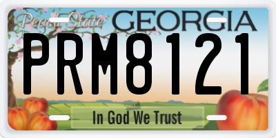 GA license plate PRM8121