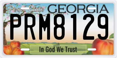 GA license plate PRM8129