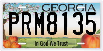 GA license plate PRM8135
