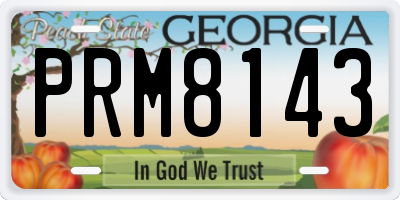 GA license plate PRM8143