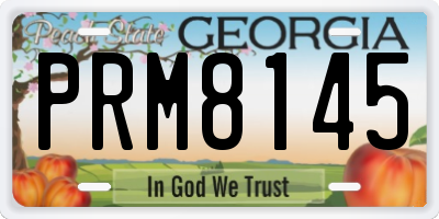 GA license plate PRM8145