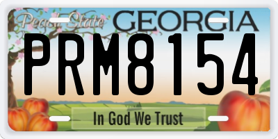GA license plate PRM8154