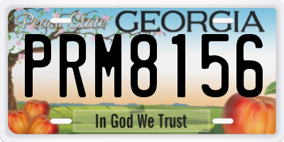 GA license plate PRM8156