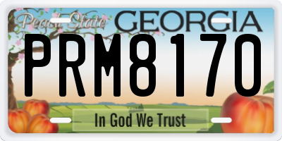 GA license plate PRM8170