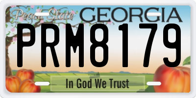 GA license plate PRM8179