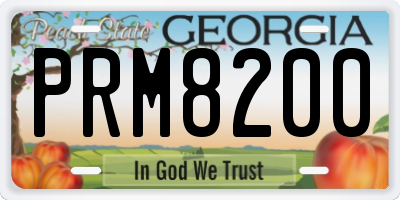 GA license plate PRM8200