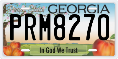 GA license plate PRM8270