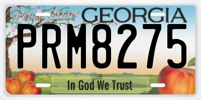 GA license plate PRM8275