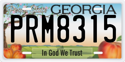 GA license plate PRM8315