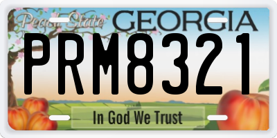 GA license plate PRM8321