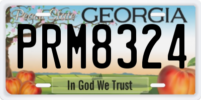 GA license plate PRM8324