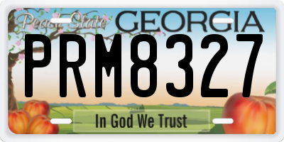GA license plate PRM8327