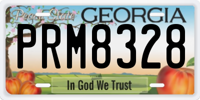 GA license plate PRM8328