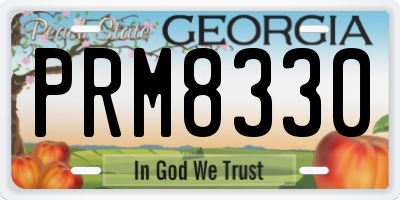 GA license plate PRM8330
