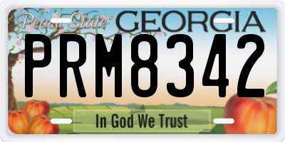 GA license plate PRM8342