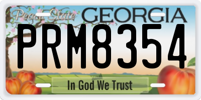 GA license plate PRM8354
