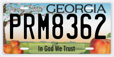 GA license plate PRM8362