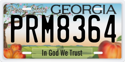 GA license plate PRM8364