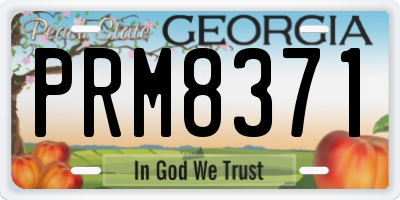 GA license plate PRM8371