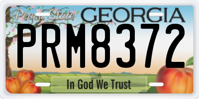 GA license plate PRM8372