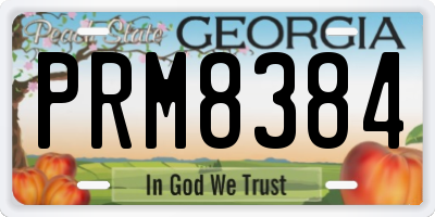 GA license plate PRM8384