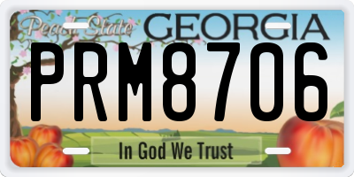 GA license plate PRM8706