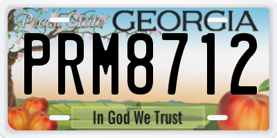 GA license plate PRM8712