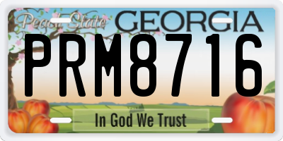 GA license plate PRM8716