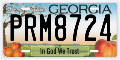 GA license plate PRM8724